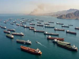 آبنائے ہرمز میں جہازوں کی بڑی تعداد اب بھی پھنسی ہوئی ہے، میڈیا رپورٹس