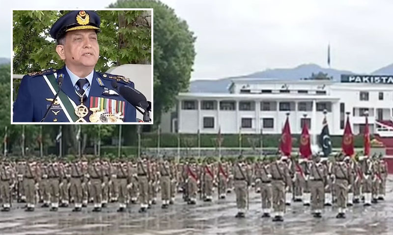 پاکستان ملٹری اکیڈمی کاکول میں پاسنگ آؤٹ پریڈ، ایئر چیف مارشل ظہیر احمد بابر سدھو کی کیڈٹس کو جدید تقاضوں سے ہم آہنگ رہنے کی ہدایت