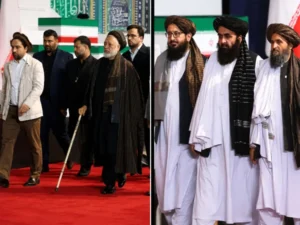 شہید علی خامنہ ای کو خراج تحسین پیش کرنے طالبان وفد اور احمد مسعود بھی پہنچ گئے