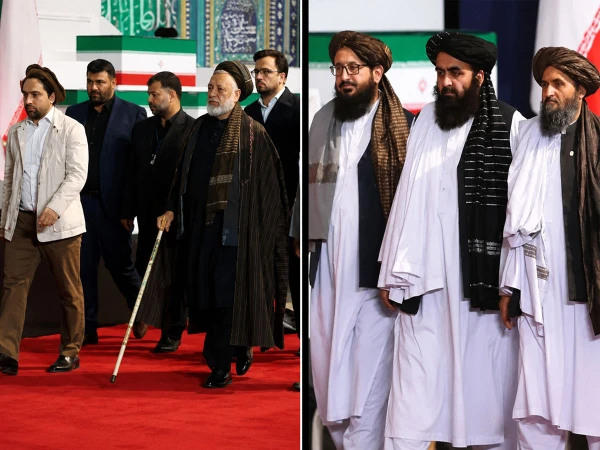 شہید علی خامنہ ای کو خراج تحسین پیش کرنے طالبان وفد اور احمد مسعود بھی پہنچ گئے