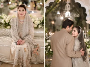 مریم نواز کا بیٹی کے نکاح پر شاہانہ لُک توجہ کا مرکز، جانیے لباس کی خاص تفصیلات